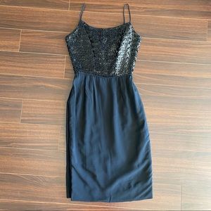 VTG 1960s Black Sequin Bombshell Cocktail Dress 🖤